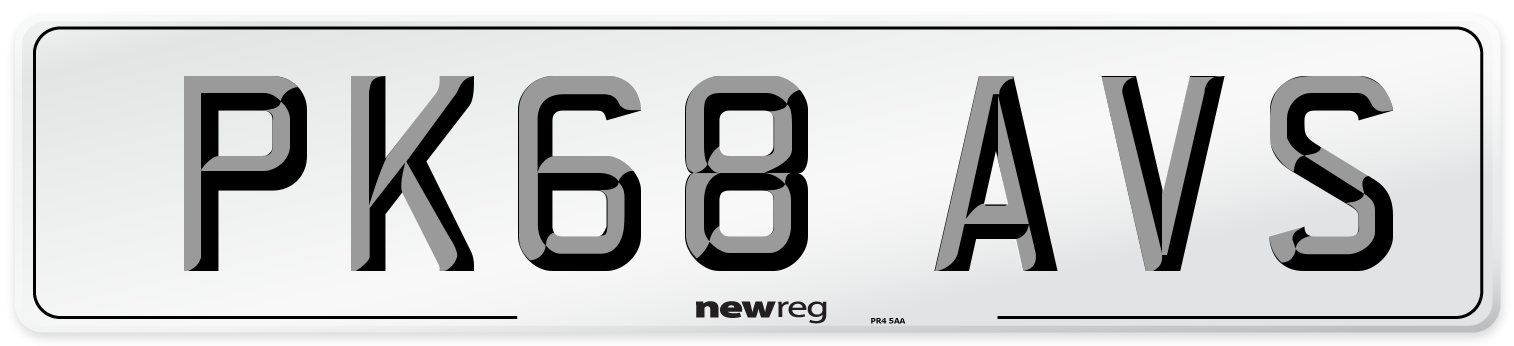 PK68 AVS Number Plate from New Reg
